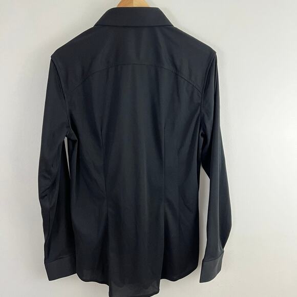 Quince Commuter Stretch Pique Long Sleeve Button Down Shirt Black Men Small - Picture 10 of 10